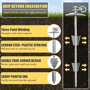   Heavy-Duty-Dog-Tie-Out-Stake-with-10FT-Dog-Cable-for-Large-Dog-Up-to-150-Lbs-Spiral-Dog-Stake-for-Outside-Easy-to-Install-360-Swivel-Dog-Stake-for-Yard-Camping-Beach