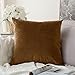 MIULEE 1 x aksamitna poszewka na poduszkę, dekoracyjna poszewka na poduszkę, poduszka na sofę, poduszka lędźwiowa, poszewka na poduszkę, czekoladowy brąz, 45 x 45 cm