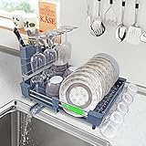 DOFIMATE Expandable Dish Drying Rack,Dish Racks with Drainboard,Multifunctional Stainless Steel Dish