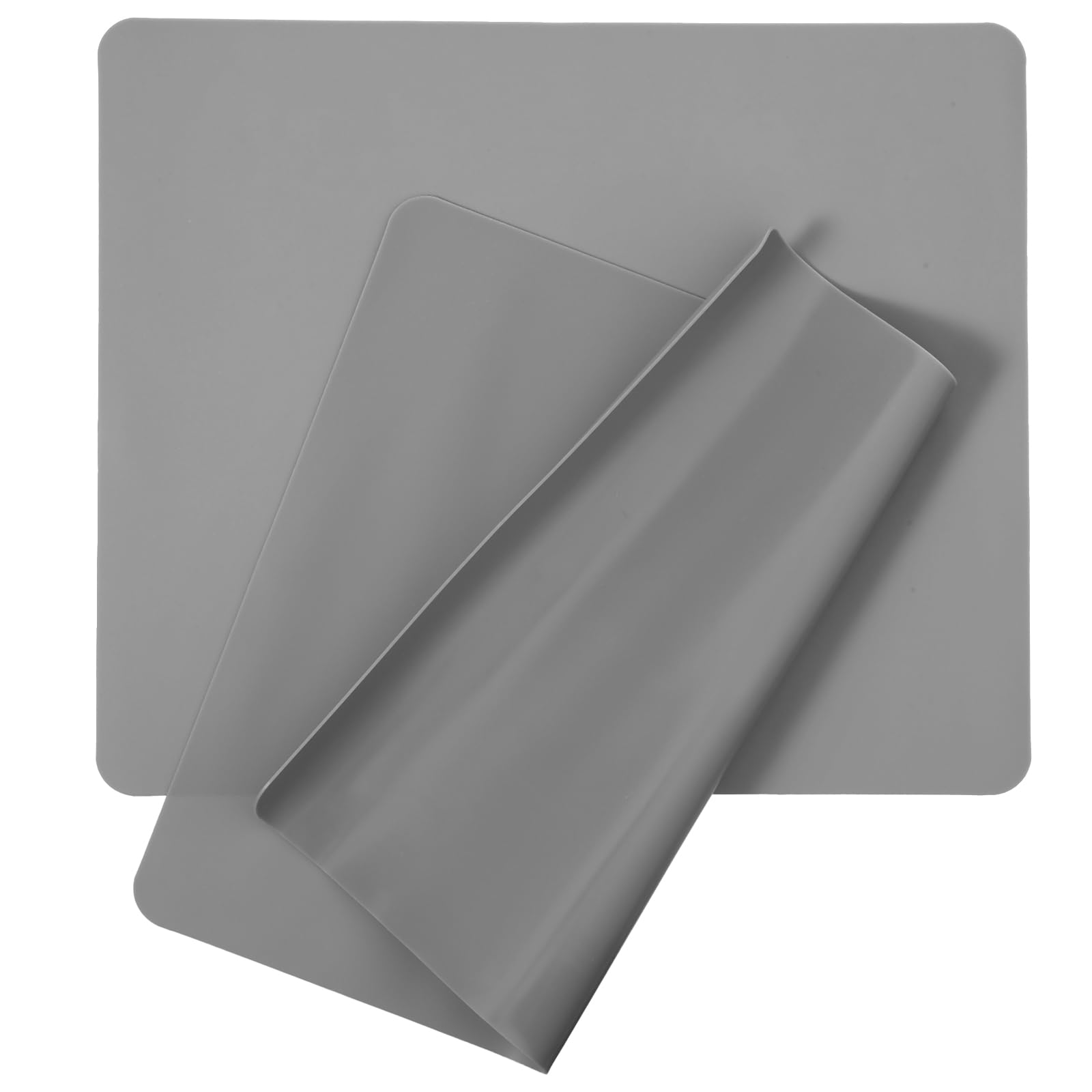 Guduling Siliconen mat, grijs, 24 x 20 cm, siliconenmat voor keuken, antislip siliconen mat, knutselonderlegger, kneedonderlegger voor knutselen, placemat, school, eettafel, bakken, schilderen, 2 Guduling Siliconen mat, grijs, 24 x 20 cm, siliconenmat voor keuken, antislip siliconen mat, knutselonderlegger, kneedonderlegger voor knutselen, placemat, school, eettafel, bakken, schilderen, 2