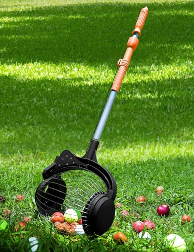Acorn Picker Upper Roller for Walnuts - Nut Gatherer with 1.8-Gallon Capacity, No-Bend Emptying Design,Suitable for 1.2"-3.6" Walnuts,Chestnuts, Fallen Apples & Tennis Balls
