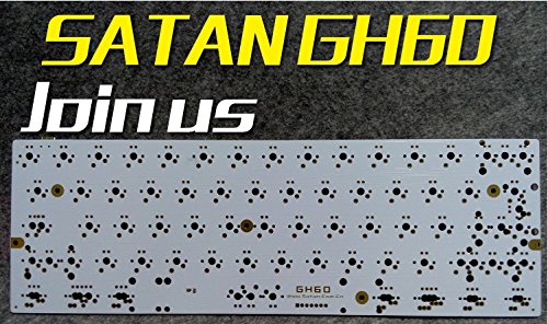 Satan GH60 PCB White Board Flashed Firmware DIY Mechanical Keyboard Poker 2 Pure HHKB with Diode Resistance Support LED