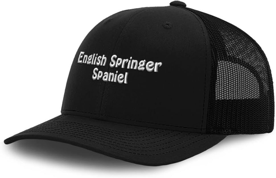 Custom Mesh Cap Hat Embroidered English Springer Spaniel Dog Llewellin Setter Trucker Hats for Men & Women