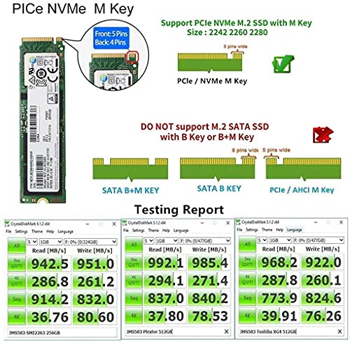 Image of MaK World NVME SSD Enclosure, M.2 NVME to USB C Adapter with Black case, USB 3.1 Gen 2 (10 Gbps) M2 PCIE SSD