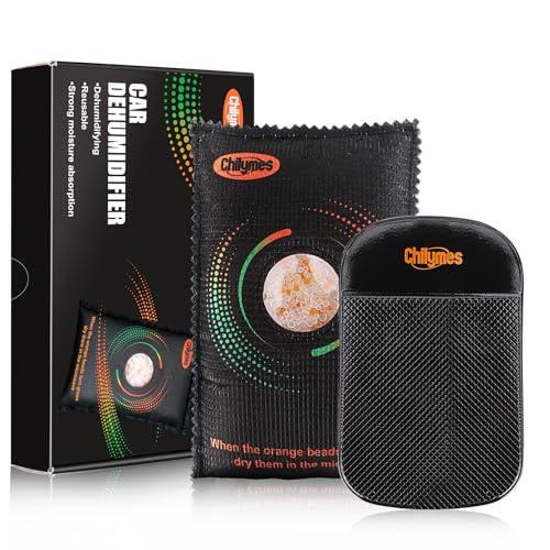 Deumidificatore Auto, Sacca Deumidificatrice per Auto Riutilizzabile con Finestra Indicatore e Base...