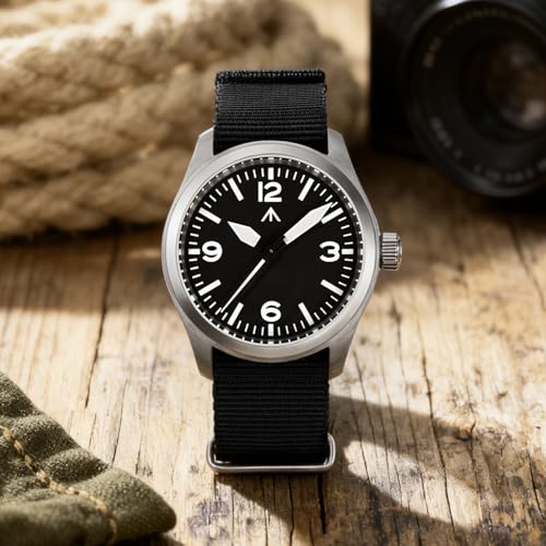 Image of TACTICAL FROG Militado ML08 Field Watch Japanese Sweep VH31 / 515 Movt with Calendar, Men's Military Watch Sapphire Crystal 10 ATM Waterproof Analog Watches for Men