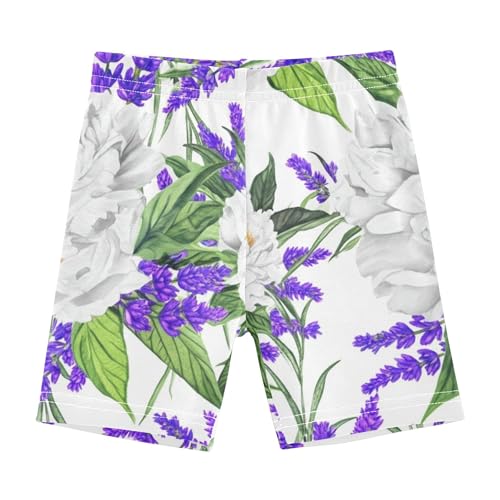 Joisal Shorts Under Dress Cartoon Cotton Girls' Biker Shorts Toddler 4t Kids Clothes Purple Lavender Flowers