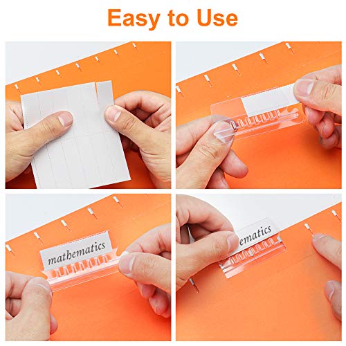 120 Sets File Folder Tabs Multicolor Hanging File Folder Tabs with Blank Inserts 2 Inches Plastic Hanging File Tabs for Hanging Folders - Thumbnail 6