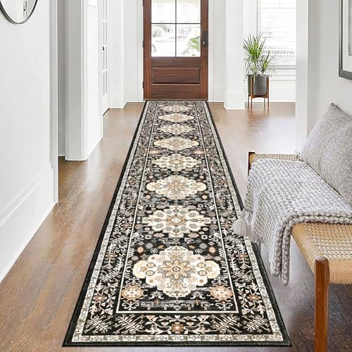Pauwer Boho Hallway Runner Rug 2x10 Washable Entryway Area Rugs Non Slip Farmhouse Vintage Floor Mat Carpet Runner for Hallways Laundry Room Kitchen Bathroom Bedroom