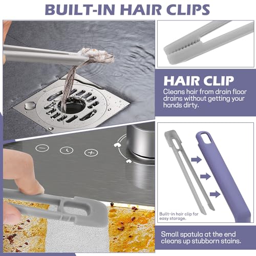 Image of 2 pcs Multi-Function Rotating Crevice Cleaning Brush, Rotating with No Dead Corners Cleaning Brush, Bathroom Crevice Cleaner, Thin Cleaning Brush for Tight Spaces