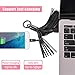 1 one enjoy Lightning to USB Keychain CableLeather Tassel with 7-Inch 2.4 Amp Lightning ChargeSync Cable for iPhone, iPad (Black/White)