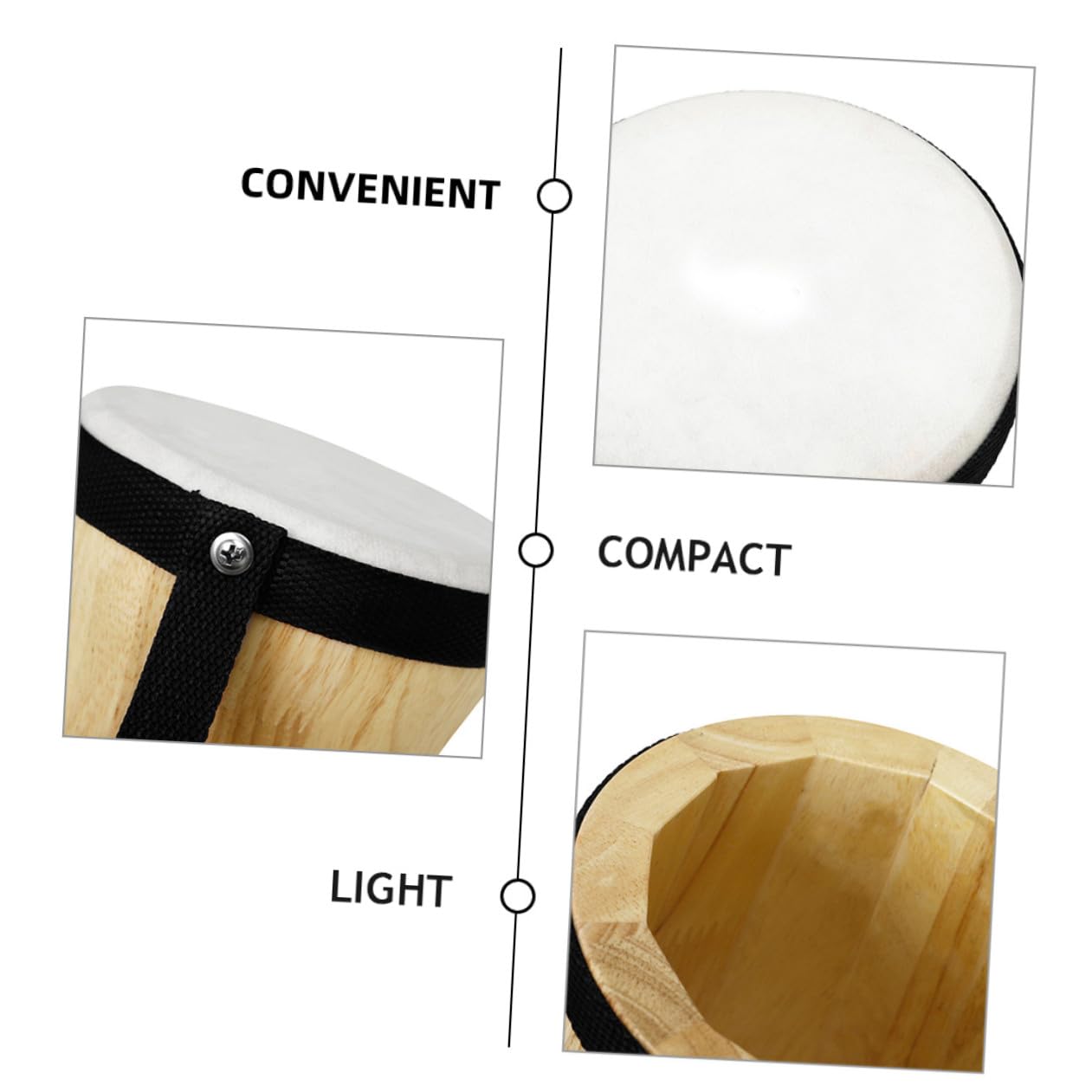 Tamburo a Mano per Ragazzo Ragazza con Pelle di Montone e Legno, Strumento Musicale Percussione Educativo con Suono Chiaro e Qualità Durevole, per L'apprendimento