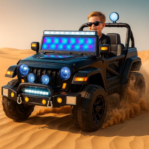 Image of Kawaii Kids 12V 4x4 Battery Operated Ride-On SUV for Kids with Parent Remote Control, Bluetooth, LED Lights, Corrosion-Resistant Paint, Big Size Electric Car for Boys & Girls Age 2-8 Years