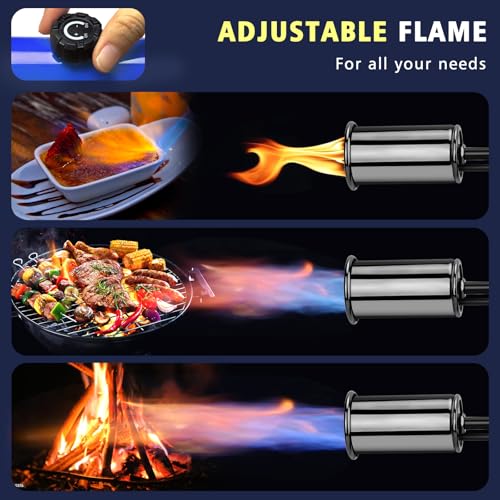 Image of ARTFLAMM Powerful Propane Torch Gun, Flamethrower with Turbo Mode, Charcoal Torch Lighter with Safety Lock, Kitchen Blow Torch for Cooking, BBQ, Searing Steak, Grill(Tank Not Included)