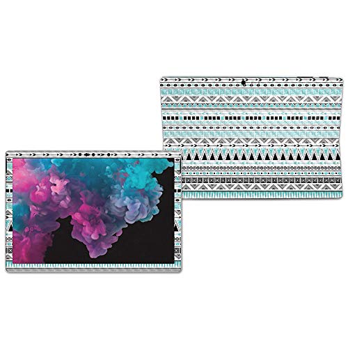 Image of MightySkins Carbon Fiber Skin for Microsoft Surface Pro 6 - Turquoise Tribal | Protective, Durable Textured Carbon Fiber Finish | Easy to Apply, Remove, and Change Styles | Made in The USA