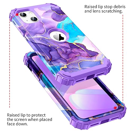 Bqqfg 18A0022-7 For Iphone 13 Case,Three Layer Heavy Duty Shockproof Protection Hard Plastic Bumper + Soft Silicone Rubber Hybrid Protective Case thumb #2
