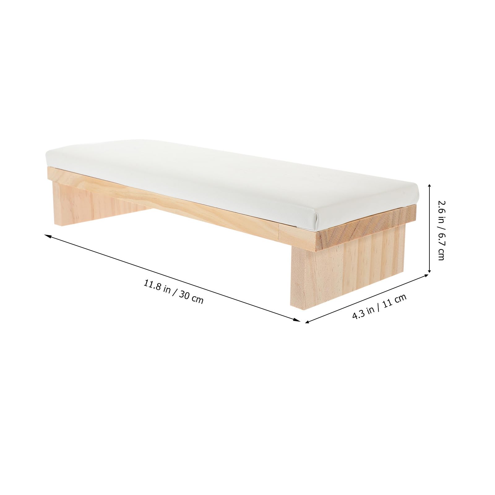 Ipetboom Cuscino Liscio Bianca in Pelle per e Manicure Legno Poggiamani Supporto Stabile per Nail Art, per Uso Domestico e Saloni di Bellezza