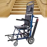 silla de ruedas escaleras precio ♥ Fácil de usar: el pedal y el asiento ergonómicos de la silla de ruedas para subir escaleras garantizan una comodidad duradera. Con cinturón de seguridad. Cuando la escalera es alta o baja, el hombre detrás de la silla solo necesita presionar el botón de subir o bajar.