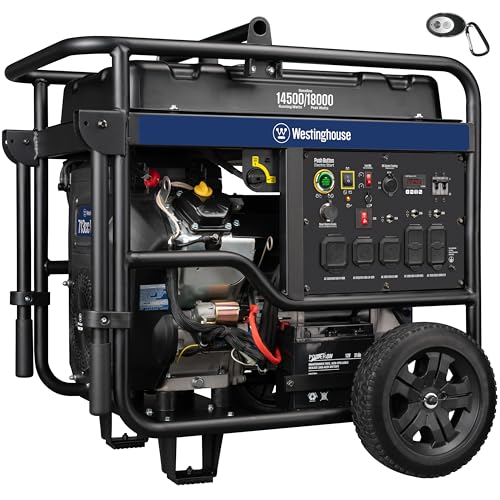 Westinghouse 18000 Peak Watt Home Backup Portable Generator, Remote Electric Start with Auto Choke, Transfer Switch Ready 30A & 50 Outlets, Gas Powered