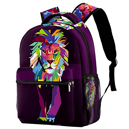 Sac à dos tête de lion multicolore au format ergonomique 40cm