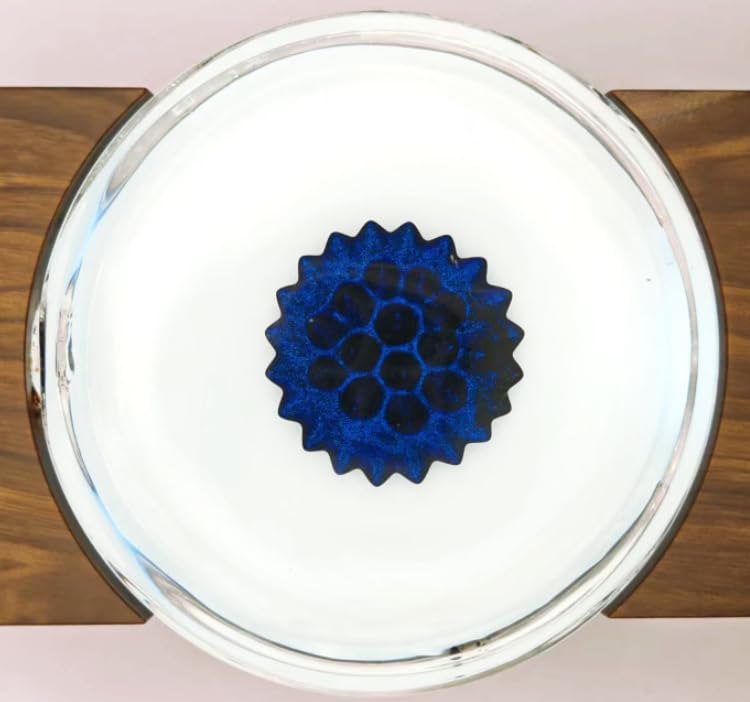 ClocTeck - Bottiglia Display Ferrofluid con Musica Ritmica, Magnetismo e Liquido per Scrivania (120ml) (Blu)