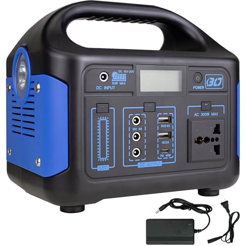 Estación de Energía Portátil con Toma de CA,300W/184wh Banco de Energia con CA/CC/USB/LuzLED,Energía de Respaldo...