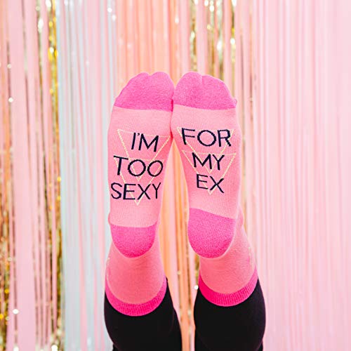 Pavilion-Gift-Company-Im-Too-Sexy-for-My-Ex-Pink-Gold-Funny-Divorce-Womens-Socks-One-Size-Fits-Most - DumpADate.com