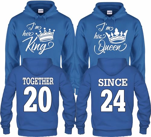 Her King Or His Queen Christmas Hoodies Custom Back Together Since Pull Over Matching Love Couples Valentines Matching2