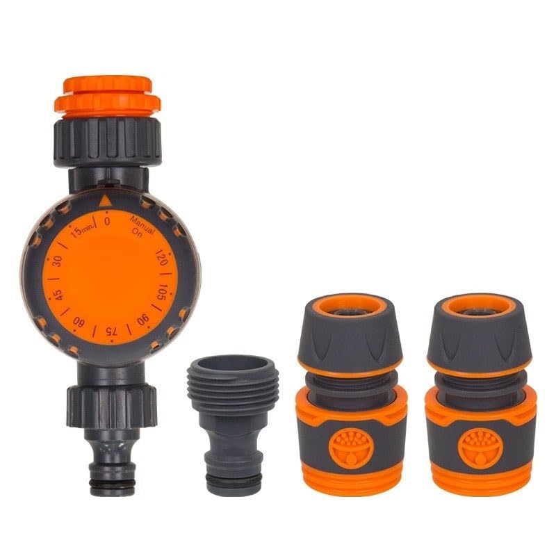 DDRROJFRS Temporizador de Grifo con Cuenta Regresiva, válvula de Agua, Apagado automático, Controlador de Goteo, válvula de riego, Dispositivo de riego(Timer+6 Fittings+4 Points Connect)