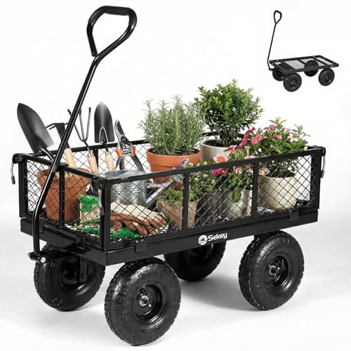 Sekey Heavy Duty Garden Trolley on Wheels,...