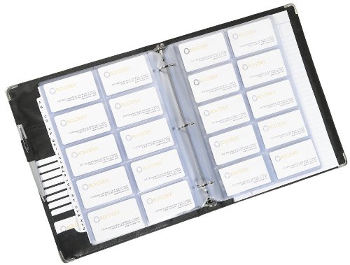 Rolodex 60391 fichário, cartão de visita, profissional, 3 anéis, 200 bonés, preto
