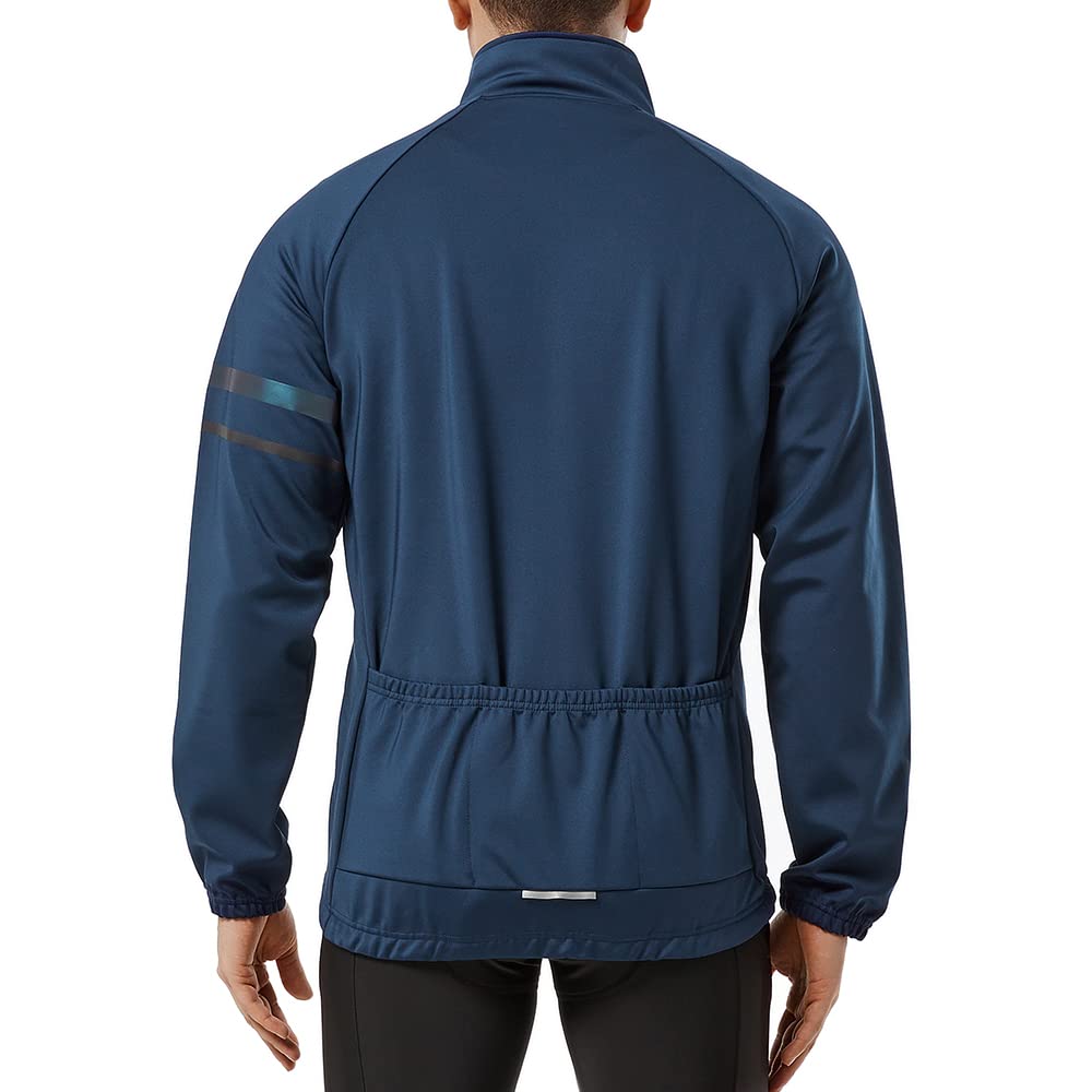 WOSAWE Veste de Cyclisme pour Homme Coupe-Vent Thermique Polaire Veste de Sport Hiver Réfléchissant Vélo VTT Manteau