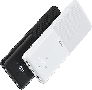 VRURC Power Bank 2 Pack 10000mAh Portable Charger USB C Input and Output,Battery Pack Led Display - Slim & Lightest Portable Phone Charger for iPhone/Samsung/Google/LG/iPad,and Tablets,Black & White