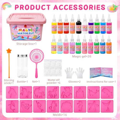 Magic Water Elf Toy for Kids - Unicorn & Mermaid Aqua Fairy Water Gel Kits by RYNZELA - Used condition - Image 2