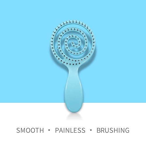 Miniatura 9 de RAIN'S SECRET Mini cepillo desenredante en forma de piruleta para mujeres, hombres, niños, cabello húmedo y seco, desenredante de bolsillo para