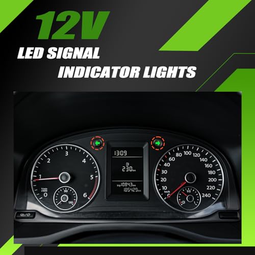 Image of 2PCS 12V LED Signal Indicator Lights, Waterproof 1 /2 inch Panel Mount Turn Indicator with Left /Right Arrows,Suitable for Automotive dashboard and Marine Use