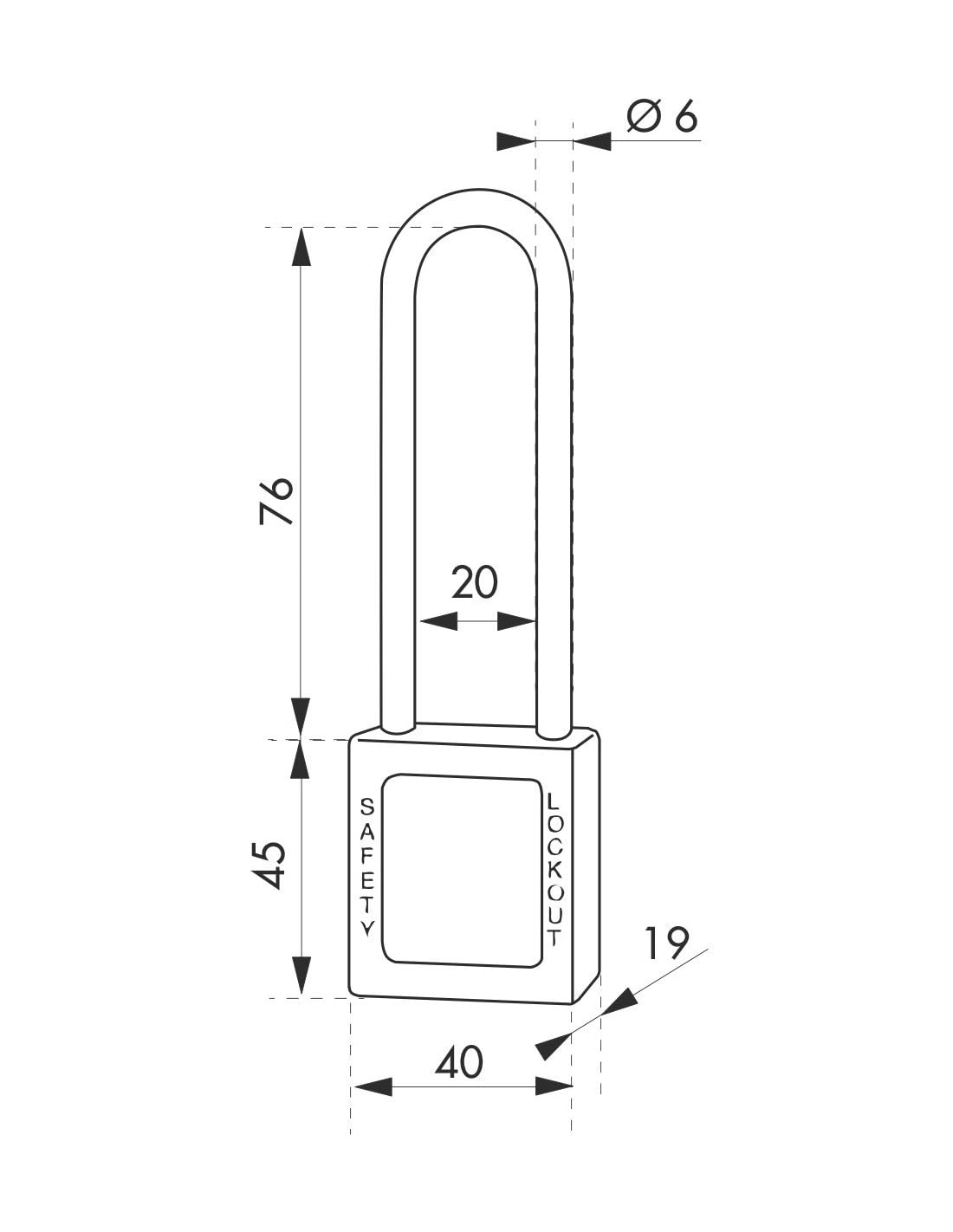 THIRARD - Cadenas de consignation 40 anse 76mm Rouge MV B2