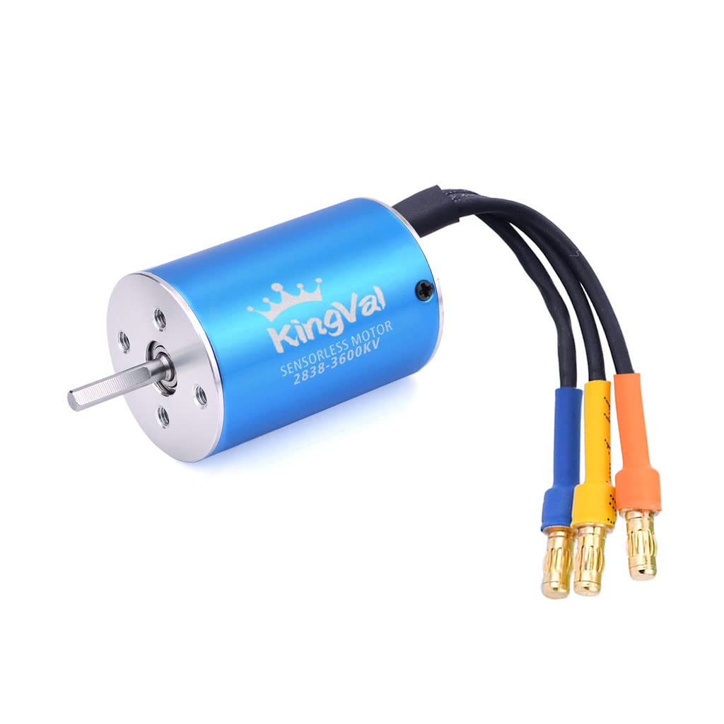 KingVal Replacement 2838 3600KV Brushless Sensorless Motor Shaft 3.175mm with 35A Brushless ESC Combo Compatible with 1/14 1/16 RC Car