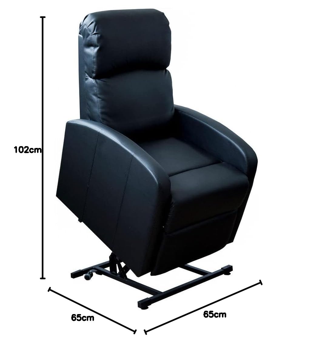 Poltrona elettrica ottima qualità comfort e sostegno quando ci si alza o ci si siede Sistema autoaiuto (Alza persone). Inclinazione elettrica. articolata. Rivestita in similpelle anticrepa colore nero