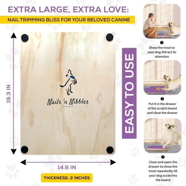 Miniatura 4 de Tabla extra grande para rascar las uñas de perro con cajón para recortar uñas sin ansiedad  Almohadilla para arañazos para perros  Parte inferior de