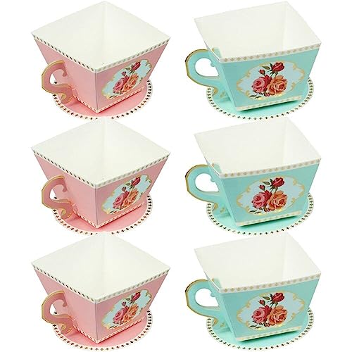 Boîtes de Faveur Mariage Mini Tasse à Thé Papier Vintage Bonbons 100 Pcs