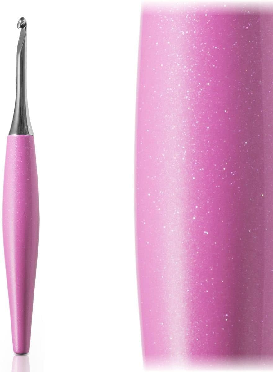 Furls Crochet Hook, Odyssey Nickel Plated Tip for Effortless Glide, Ergonomic Handle Crochet Hooks 7" (Odyssey - Pink, N - 9.00MM)