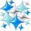 30pcs-silver Blue Four Point
