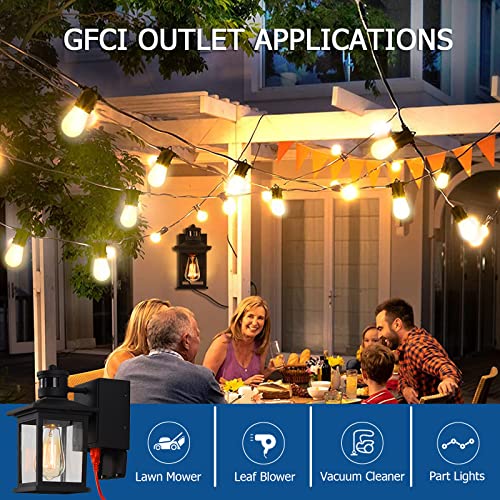 Fledavid Dusk To Dawn Motion Sensor Outdoor Wall Lantern With Gfci Outlet Black Exterior Porch Lights Waterproof Outside Sconce Lighting Fixtures Rustic Wall Mount Lamp For House Garage Entryway #TOP6