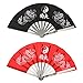 Inzopo Chinese Kung Fu Martial Arts Tai Chi Dragon Stainless Steel Frame Fan Hand Fun Black