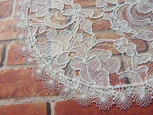 Handmade Cream Lace Doily Head Cover Kippah Yarmulke Hair Covering (with Decorative Bobby Pin) (Style 466) Elegant Doily Exclusive3