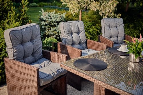 Miniatura 9 de Bjird - Cojín Para Banco De Jardín, Terraza O Balcón Con Respaldo - 180 Cm 3x60 - Impermeable - Para Uso Interior Y Exterior - Para Columpio, Balancín O Muebles De Jardín - Made In Eu - Beige