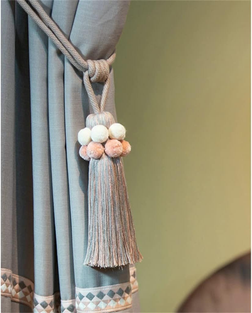 FMURY French Romantic Curtain Yarn Hanging Ball Strap Wall Hook Rope Tassel Tassels(E)