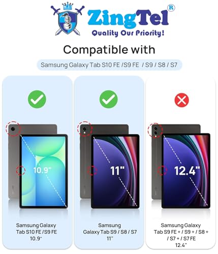 Image of Screen Guard Designed For Samsung Galaxy Tab S10 FE / S9 FE (10.9 inch) & Samsung Galaxy Tab S9 /S8 /S7 11 inch Nano Fiber Tempered Glass Screen Protector Flexible, HammerProof & Shatterproof