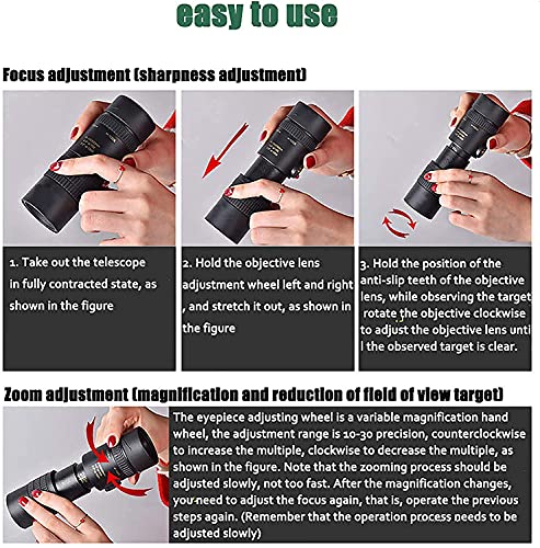 Monocular Telescopes 4K 10-300X40mm Zoom Super Telefoto miniatura 4
